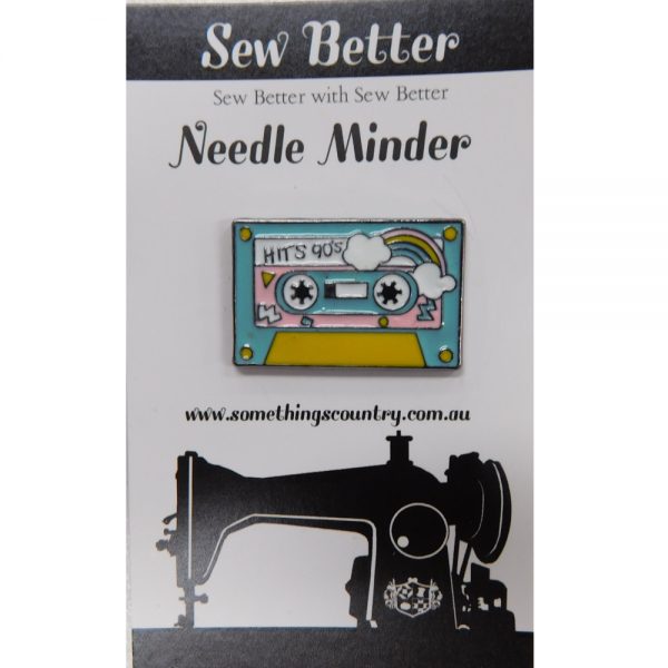 Sew Better Cross Stitch Needle Minder Keeper 90s Cassette Magnet