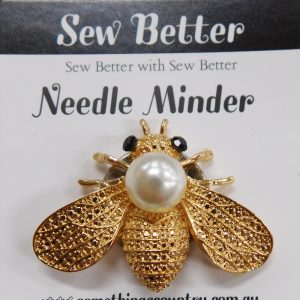 Sew Better Cross Stitch Needle Minder Keeper Gold Pearl Bee Magnet
