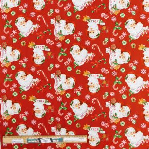 Patchwork Quilting Sewing Fabric Christmas Candy Santa 50x55cm FQ
