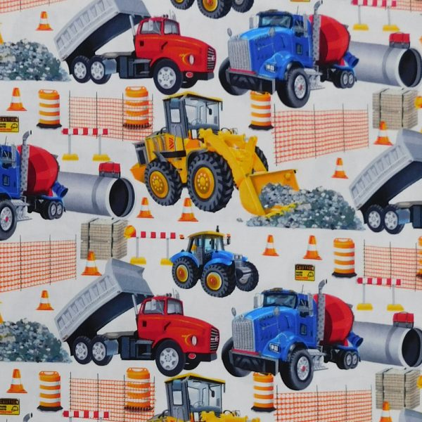 Patchwork Quilting Sewing Fabric Construction Zone Allover 50x55cm FQ