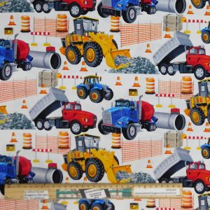 Patchwork Quilting Sewing Fabric Construction Zone Allover 50x55cm FQ