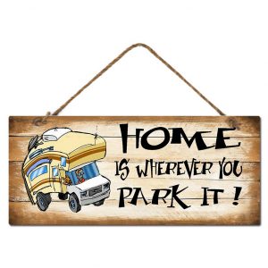 Country Metal Tin Sign Wall Art Home is Where You Park It Plaque