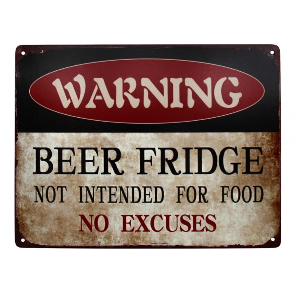 Country Metal Tin Sign Wall Art Warning Beer Fridge Plaque