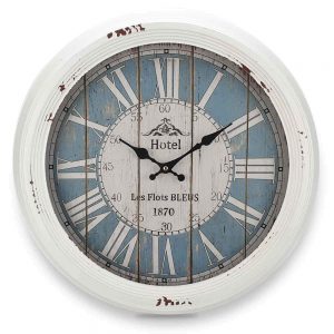 Clock French Country Wall Hanging White Hotel Les Flots 47cm