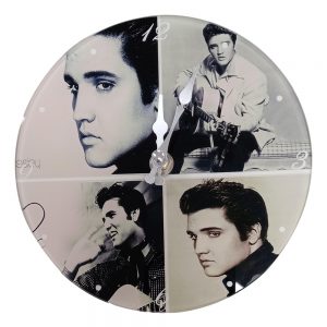 French Country Glass Wall Clock Small 17cm Elvis Quarters Clocks