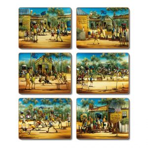 Country Kitchen The Old Hometown Cork Backed Placemats Set 6