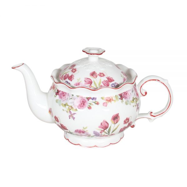 Elegant Kitchen Teapot Rose and Tulip China Tea Pot 600ml