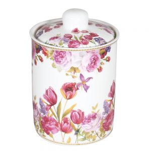 Elegant Kitchen Dining Rose and Tulip Single Food Canister