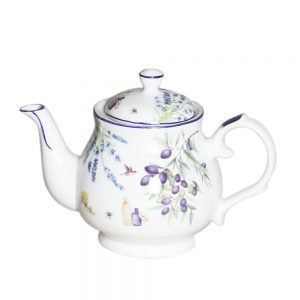 Elegant Kitchen Teapot Lavender and Olive China Tea Pot 370ml
