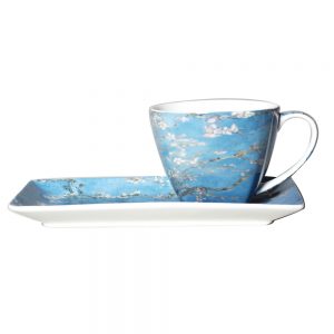 Elegant Kitchen Breakfast Tea Cup and Plate Set Van Gogh Almond Blossom