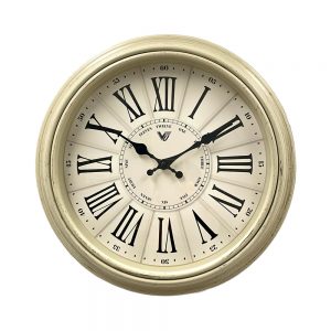 Clock French Country Wall Hanging Classic Bone Roman Numerals 40cm