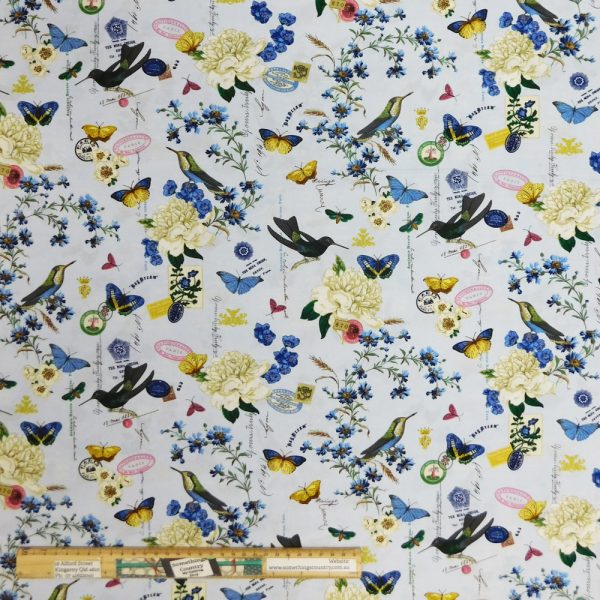 Quilting Patchwork Sewing Fabric Butterfly Scrapbook 1 Meter