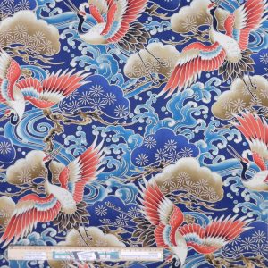 Quilting Patchwork Sewing Fabric Japanese Bamboo Crane 1 Meter