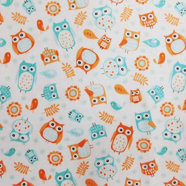 Patchwork Quilting Sewing Fabric Playhouse Owls 50x55cm FQ
