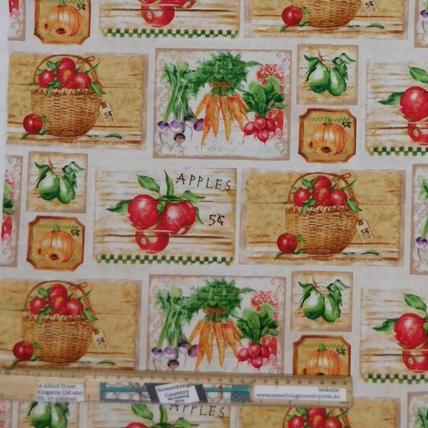 Quilting Patchwork Sewing Cotton Fabric Vegetables 1 Meter