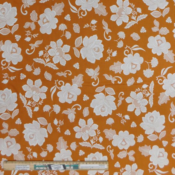 Quilting Patchwork Sewing Fabric Floral Lace Marmalade 1 Meter