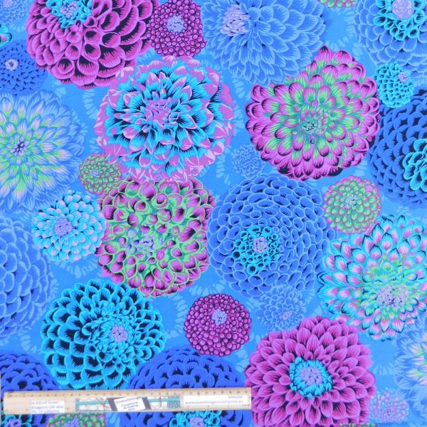 Patchwork Quilting Fabric Kaffe Fassett Flora Blue Fans 50x55cm FQ