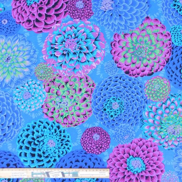 Patchwork Quilting Fabric Kaffe Fassett Flora Blue Fans 50x55cm FQ