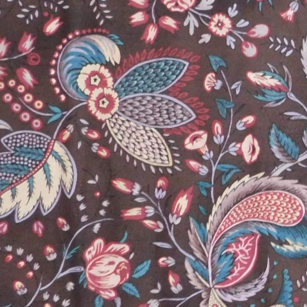 Patchwork Quilting Sewing Fabric Large Floral Brown 50x55cm FQ