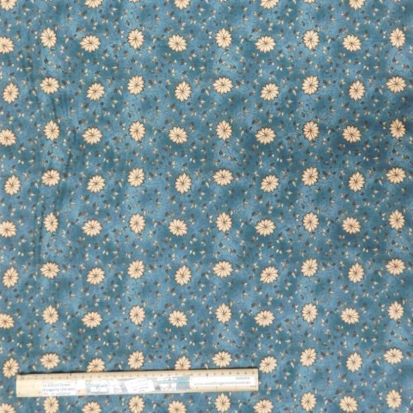 Patchwork Quilting Sewing Fabric Small Floral Teal 50x55cm FQ