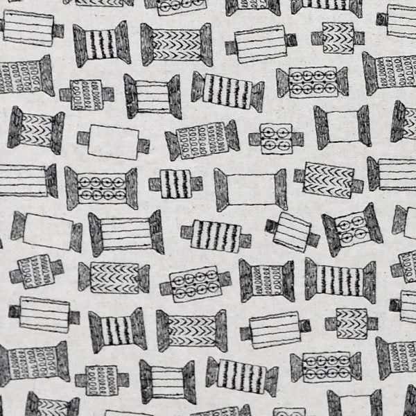 Patchwork Quilting Sewing Fabric Sewing Room Reels Linen 50x55cm FQ