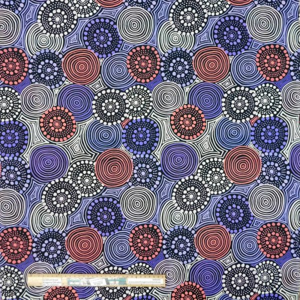 Quilting Patchwork Fabric Sewing Dreamtime Swirl Linen Wide Backing 140x50cm