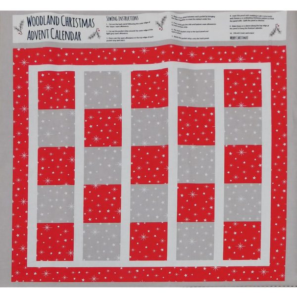 Patchwork Quilting Sewing Fabric Woodland Xmas Advent Panel 60x110cm