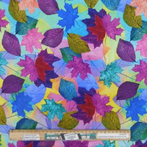 Patchwork Quilting Sewing Fabric Bright Tree Leaves 50x55cm FQ