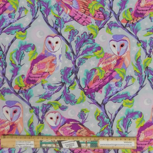Patchwork Quilting Sewing Fabric Tula Pink Moon Garden Night Owl 50x55cm FQ