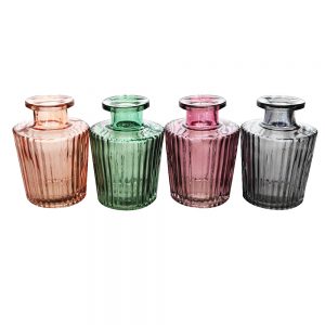 Elegant Country Glass Vases Multi Coloured Set of 4 Small