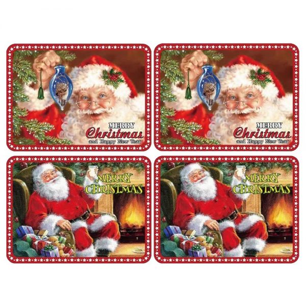 Country Kitchen Dining Christmas Cork Back Placemats Set 4