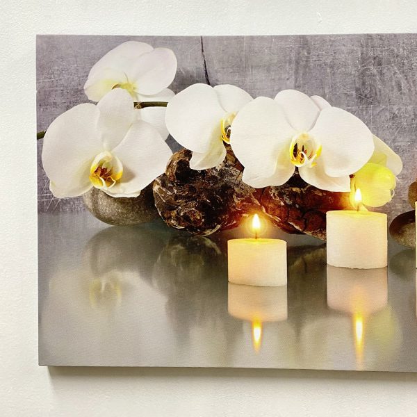 French Country Canvas Print Candles with LED Lights