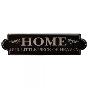 Country Metal Enamel Sign Home Little Piece of Heaven Plaque