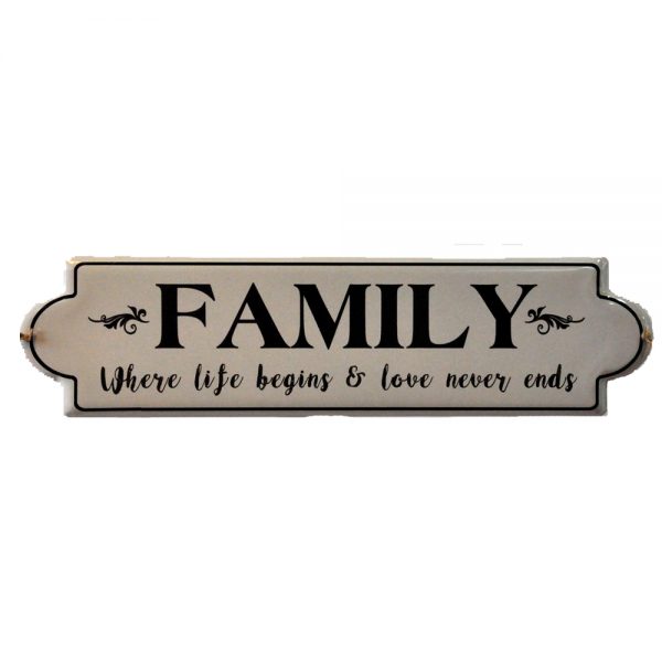 Country Metal Enamel Sign Family Where Life Begins Plaque