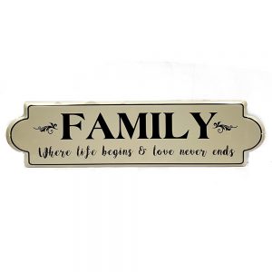 Country Metal Enamel Sign Family Where Life Begins Plaque