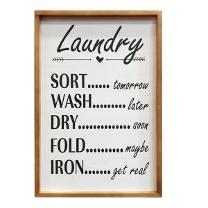 Country Farmhouse Sign Laundry Sort Wash Dry Framed Wall Art