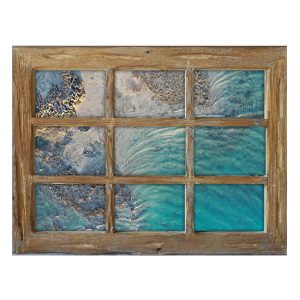 French Country Rustic Wooden 6x4 Nine Aqua Photo Frame Collage
