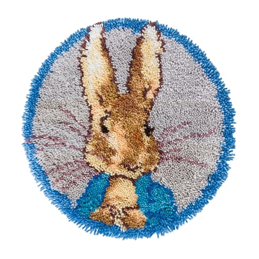 Crafting Kit Latch Hook Cushion Peter Rabbit with Hook & Threads