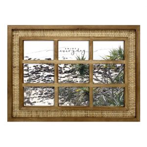 French Country Rustic Wooden 6x4 9 Pandanus Photo Frame Collage