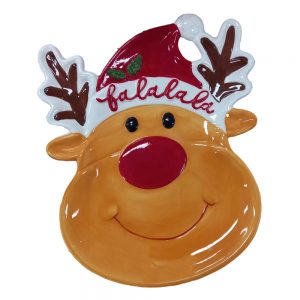 Ladelle Christmas Kitchen Ceramic Reindeer Serving Plate