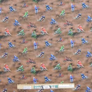 Quilting Patchwork Sewing Fabric Motocross Maniac 50x55cm FQ