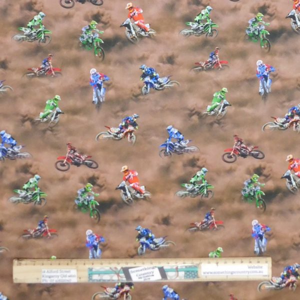 Quilting Patchwork Sewing Fabric Motocross Maniac 50x55cm FQ