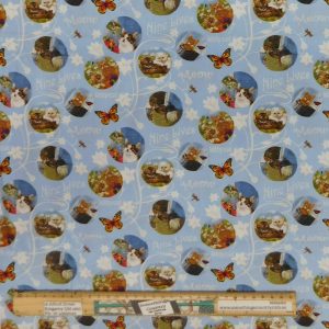 Quilting Patchwork Sewing Fabric Kittens in the Garden Allover 50x55cm FQ