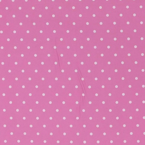 Quilting Patchwork Sewing Fabric Pink with White Spots 50x55cm FQ
