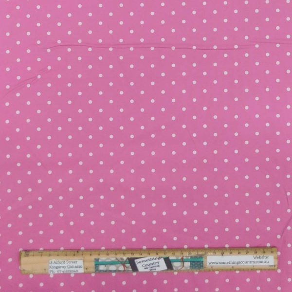 Quilting Patchwork Sewing Fabric Pink with White Spots 50x55cm FQ
