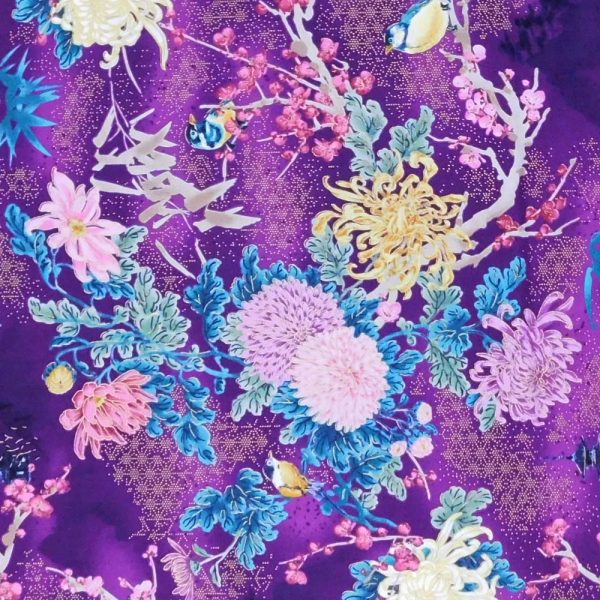 Quilting Patchwork Sewing Fabric Japanese Imperial Floral 50x55cm FQ