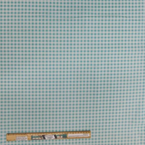 Quilting Patchwork Fabric Aqua 6mm Gingham Check 50x55cm FQ