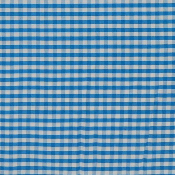 Quilting Patchwork Sewing Fabric 4mm Mid Blue Gingham 145x50cm