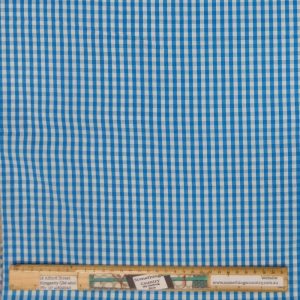 Quilting Patchwork Sewing Fabric 4mm Mid Blue Gingham 145x50cm