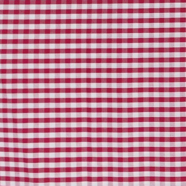 Quilting Patchwork Sewing Fabric 4mm Cherry Red Gingham 145x50cm